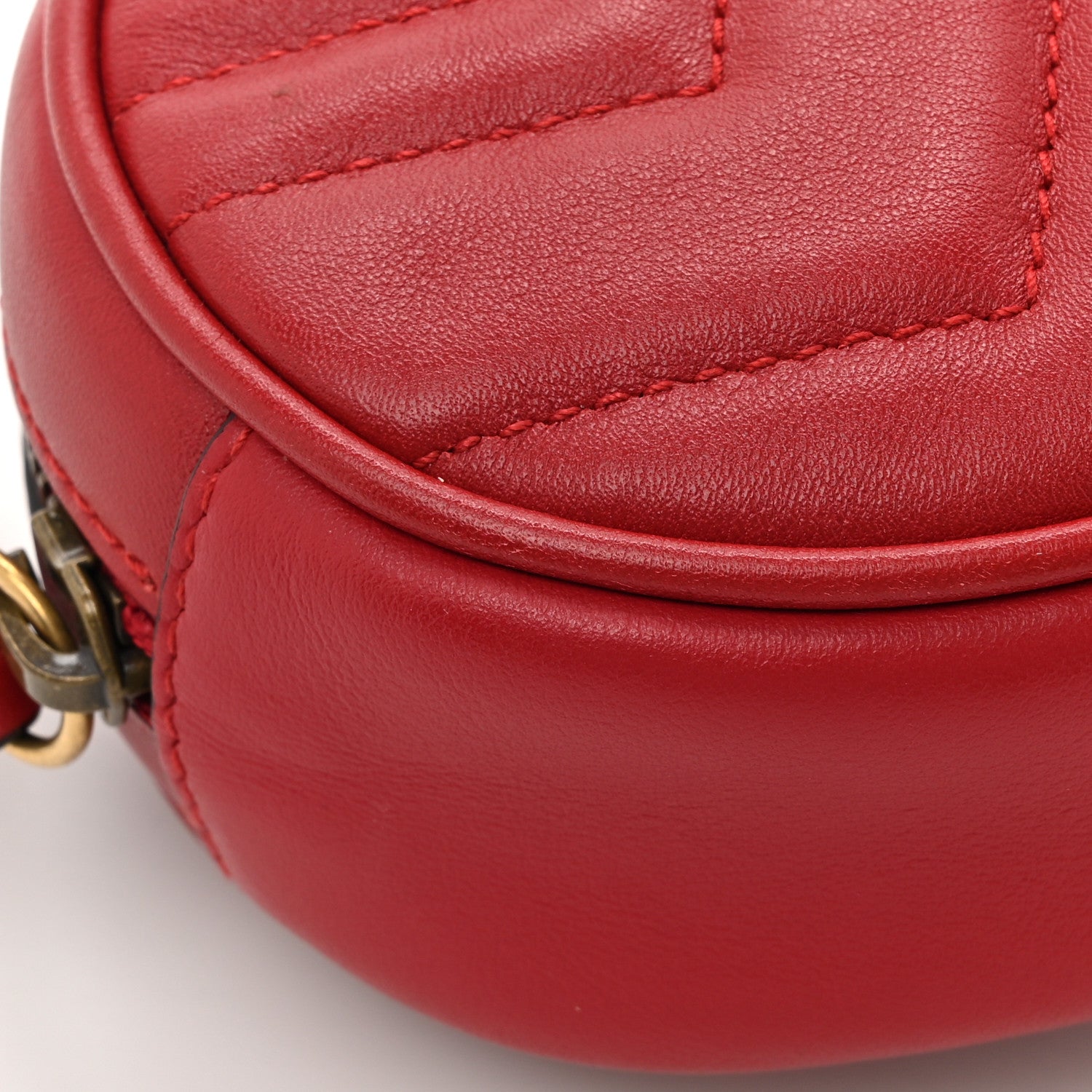 Gucci Calfskin Matelasse GG Marmont Belt Bag 85 34 Hibiscus Red 11 of 13