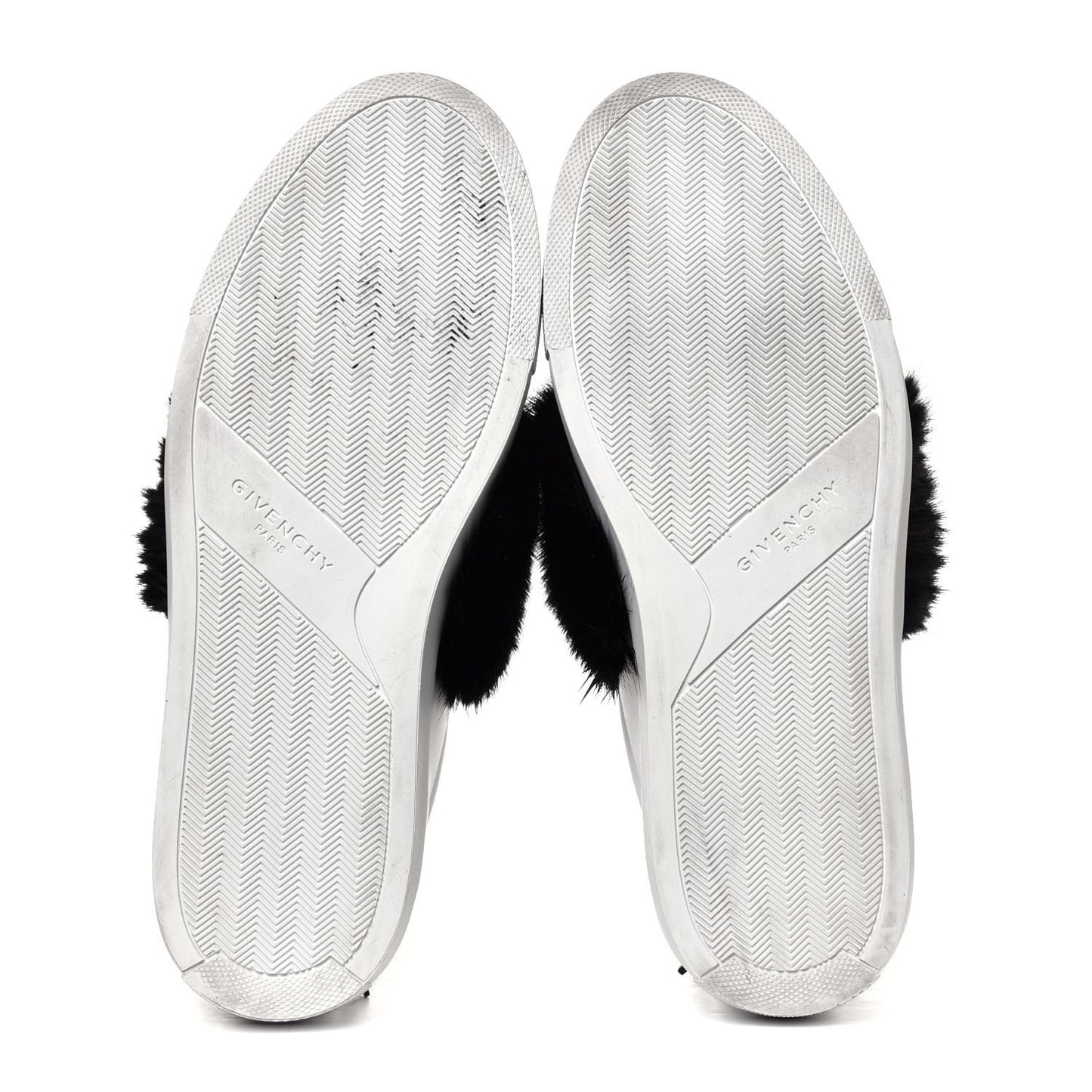 Calfskin Mink Fur Urban Sneakers 39 White Black
