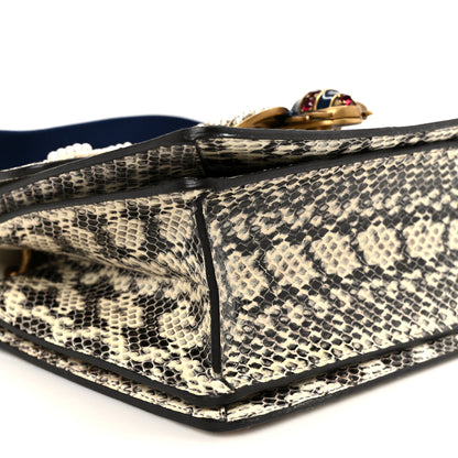 Gucci Snakeskin Sylvie Web Small Queen Margaret Top Handle Bag Roccia Natural 10 of 11