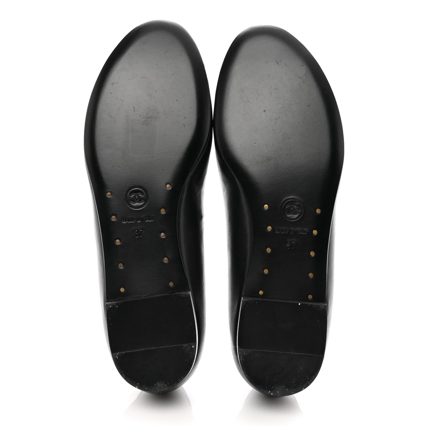 Lambskin Camellia Ballerina Flats 37 Black