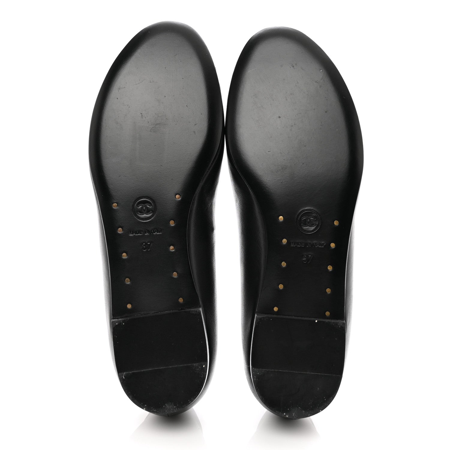 Chanel Lambskin Camellia Ballerina Flats 37 Black 5 of 9