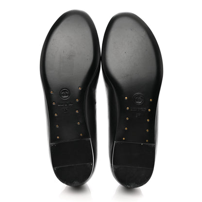 Chanel Lambskin Camellia Ballerina Flats 37 Black 5 of 9