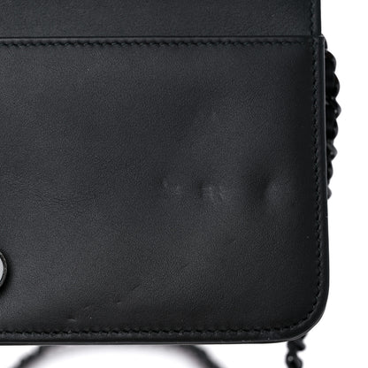 Chanel Calfskin Painted Chevron Embossed Boy Wallet On Chain WOC Black 11 of 12