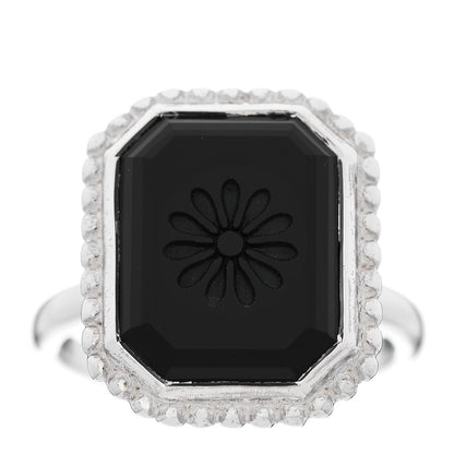 Tiffany Sterling Silver Black Onyx Ziegfeld Daisy Ring 55 7.25 1 of 5