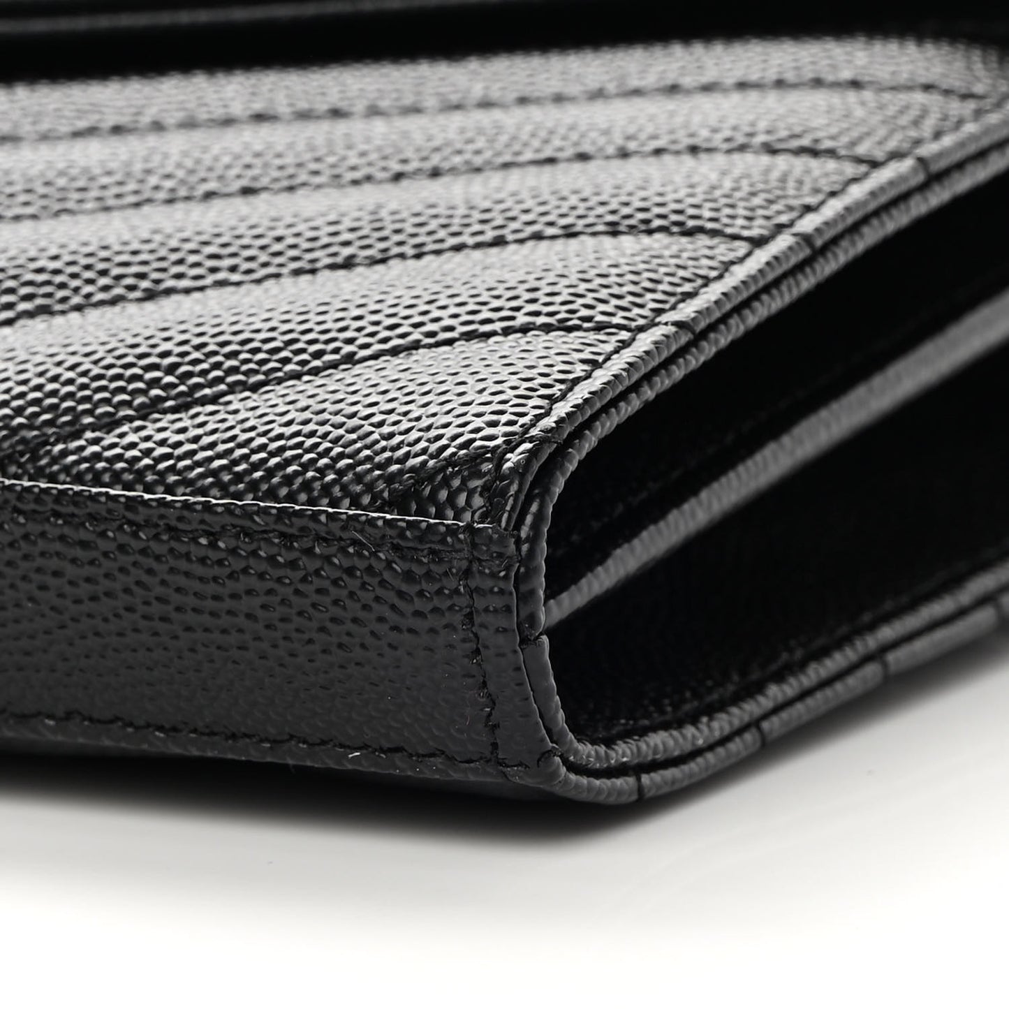 Grain De Poudre Matelasse Chevron Monogram Chain Wallet Black