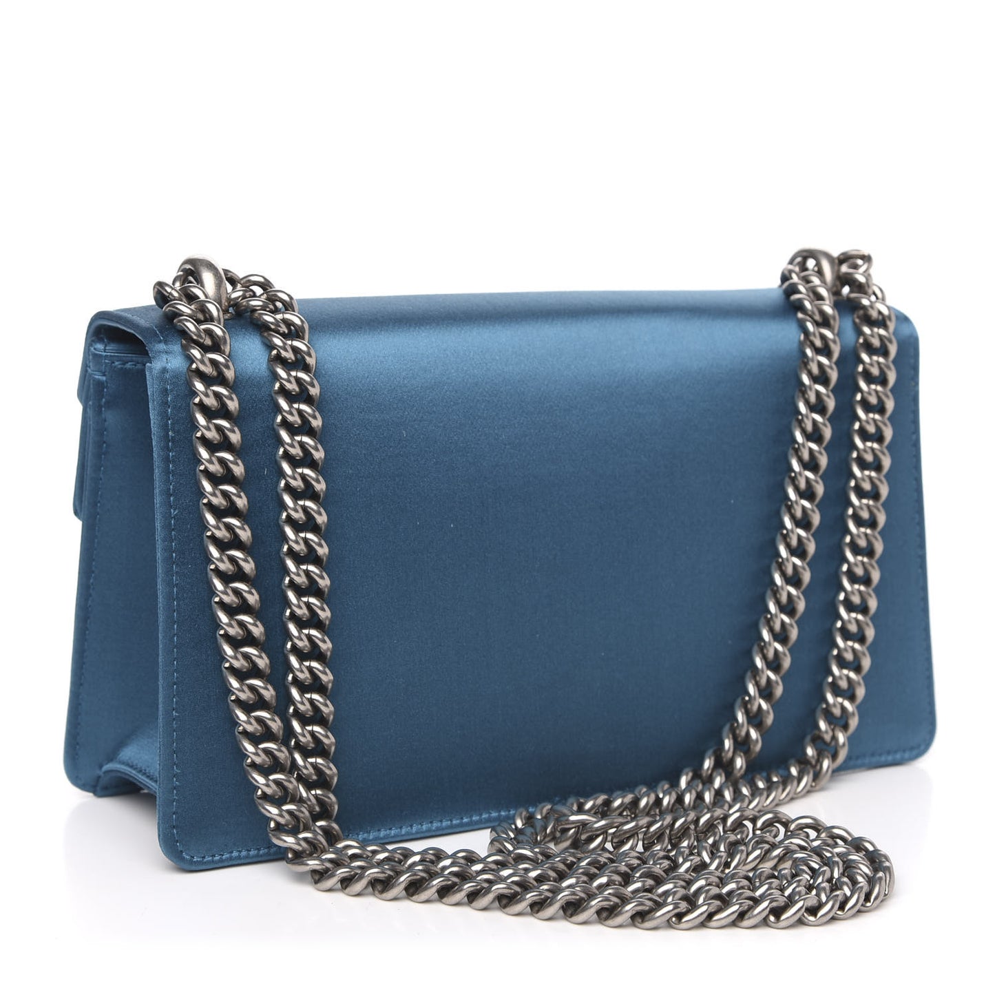 Satin Silk Crystal Small Dionysus Shoulder Bag Turchese Black Diamond