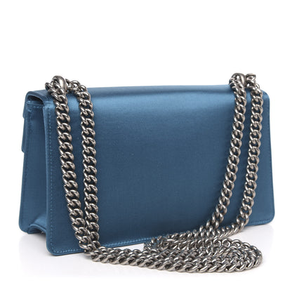 Gucci Satin Silk Crystal Small Dionysus Shoulder Bag Turchese Black Diamond 3 of 14