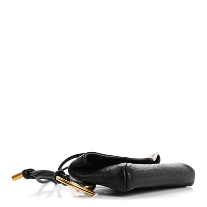Saint Laurent Grained Lambskin Monogram Cassandre Envelope Charm Pouch Black 4 of 11