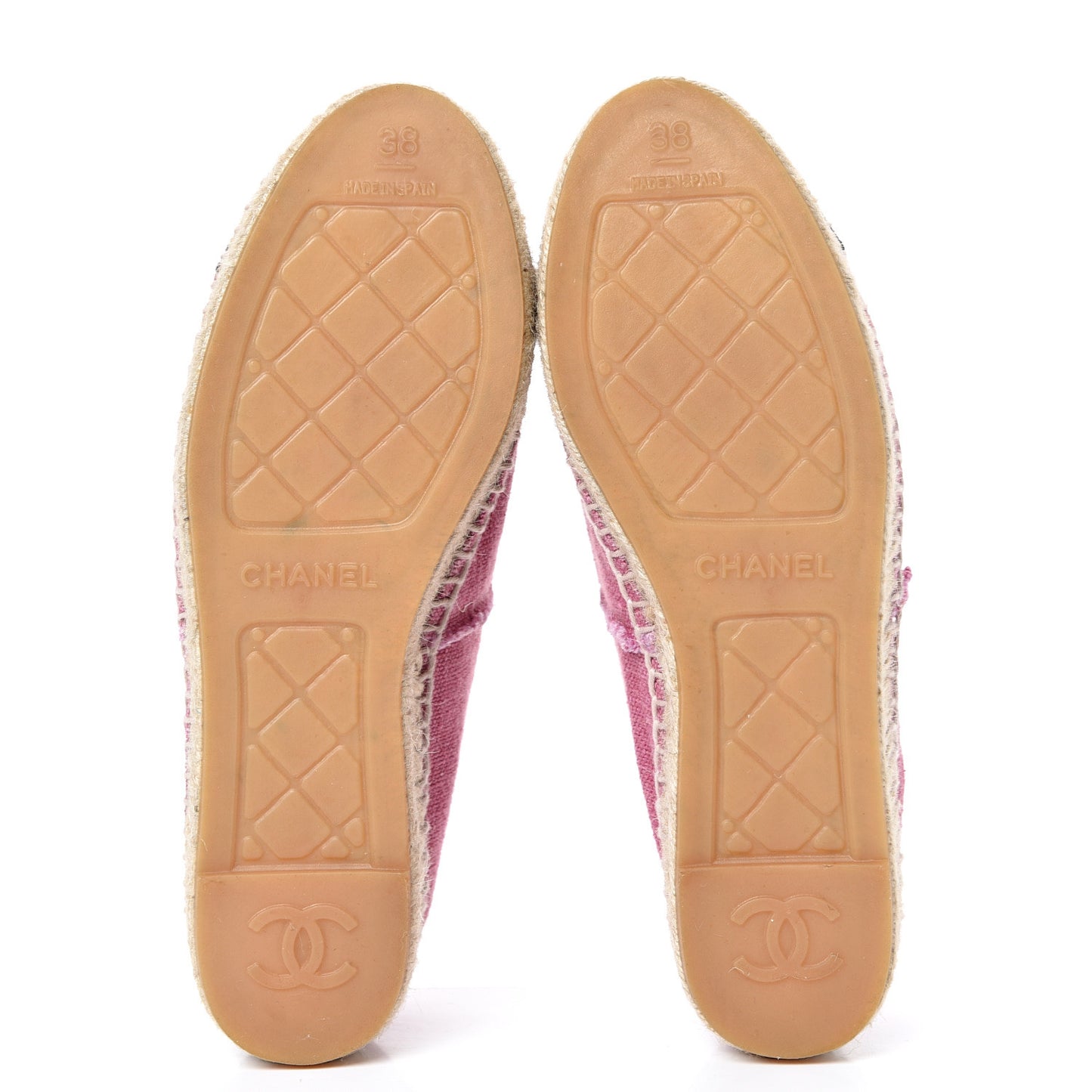 Linen CC Espadrilles 38 Pink Black