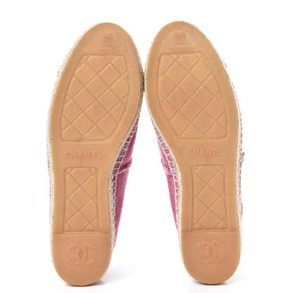 Chanel Linen CC Espadrilles 38 Pink Black 5 of 9