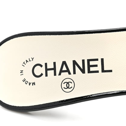 Chanel Patent Lambskin Pearl Mules 38 Black 7 of 8