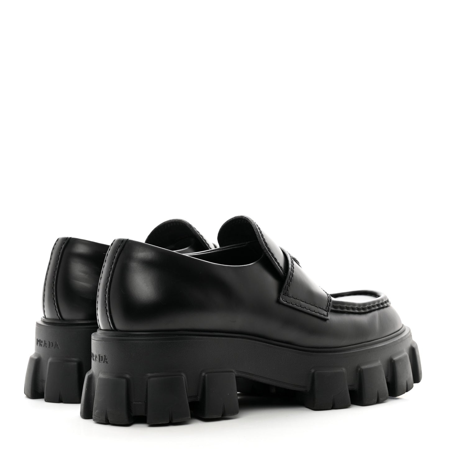 Spazzolato Rois Metal Triangle Logo Mens Monolith 60mm Loafers 6 Black