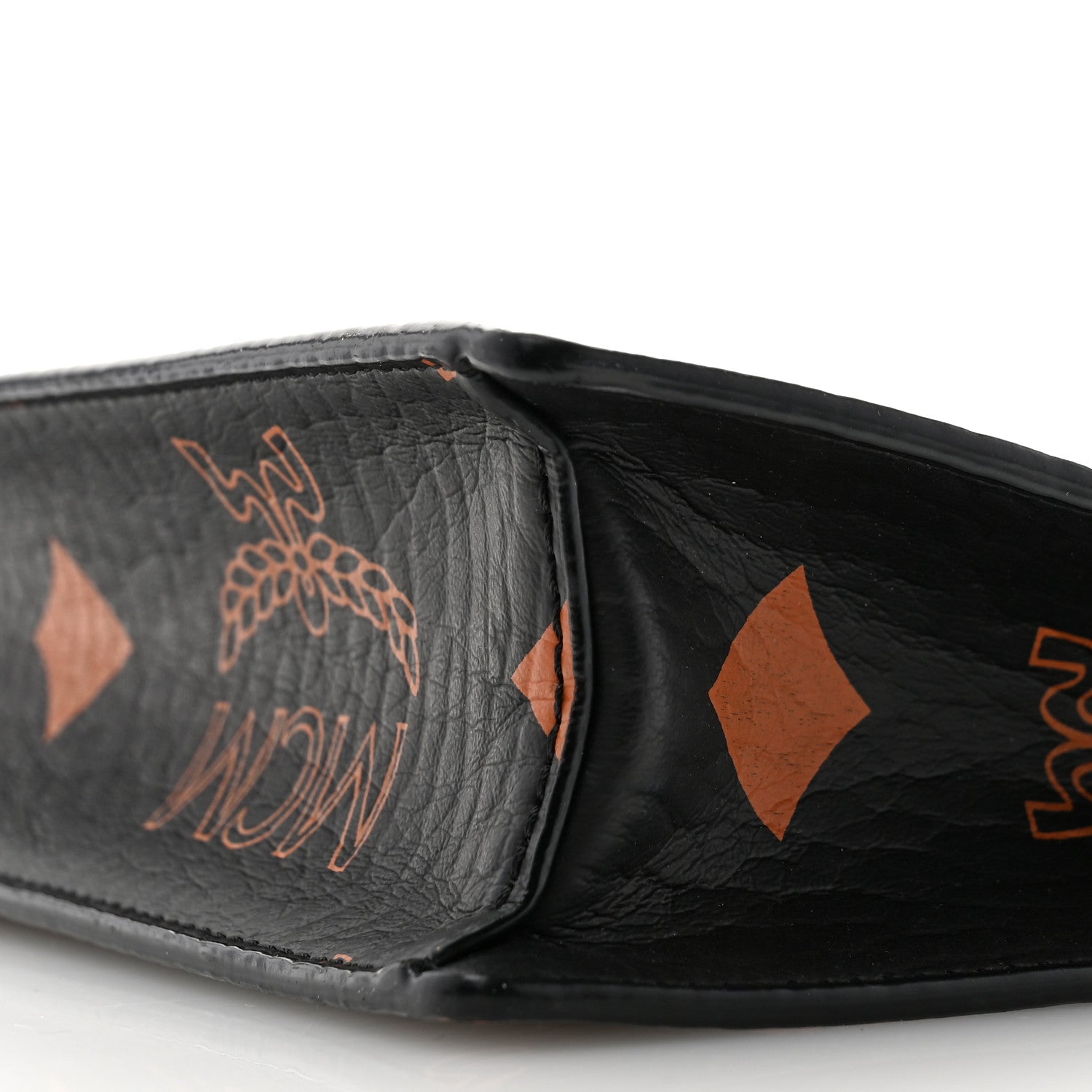 MCM Visetos Zip Chain Pouch Black Cognac 10 of 11
