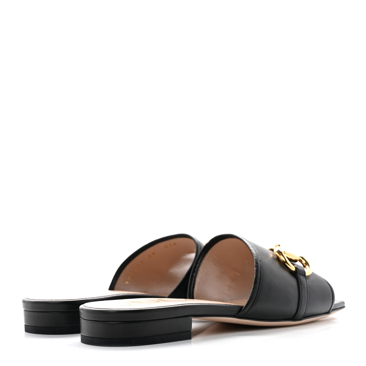 Gucci Nappa Horsebit Flat Slide Sandals 38 Black 5 of 11