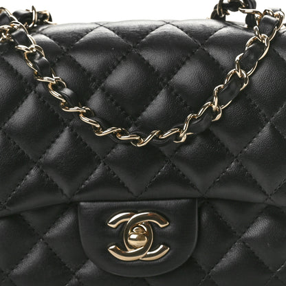 Chanel Lambskin Quilted Mini Square Flap Black 8 of 10
