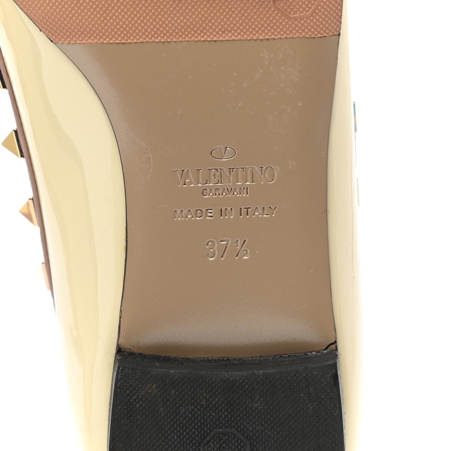 Patent Rockstud Ballerina Flats 37.5 Ivory Poudre