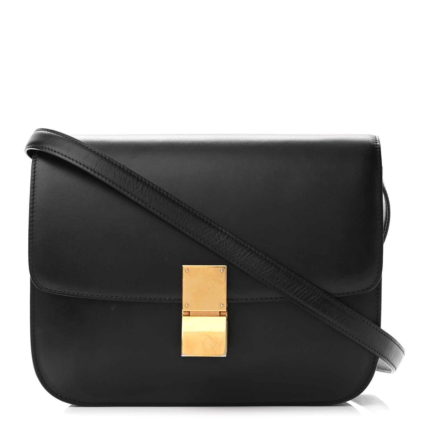 Celine Box Calfskin Medium Classic Box Flap Bag Black 1 of 9