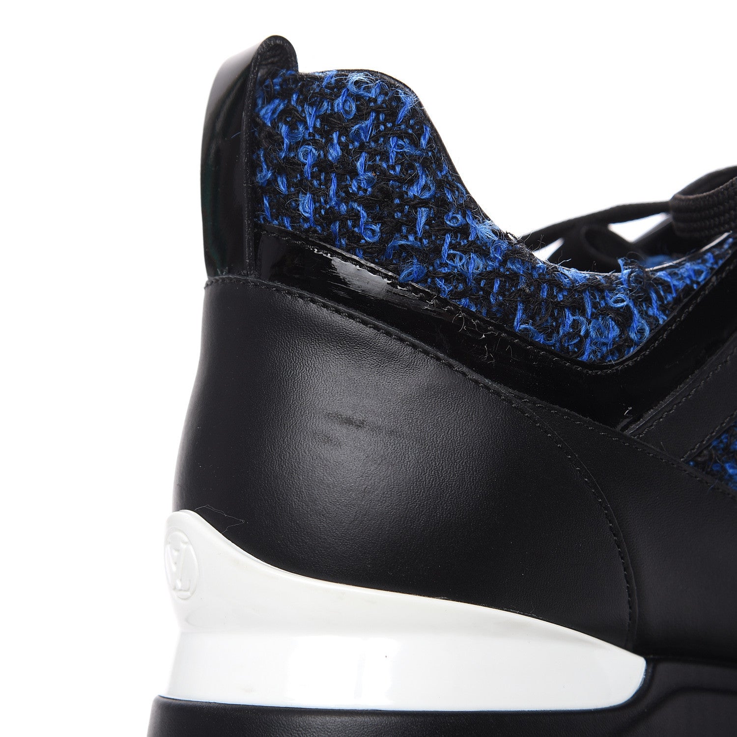 Louis Vuitton Calfskin Tweed Run Away Sneakers 37.5 Blue 10 of 10