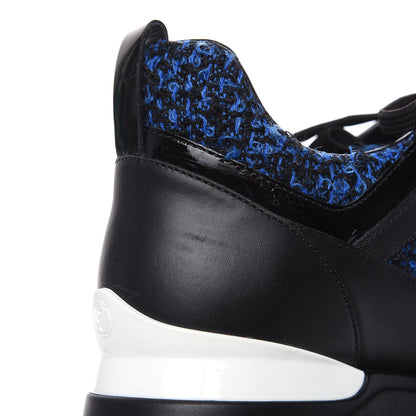 Louis Vuitton Calfskin Tweed Run Away Sneakers 37.5 Blue 10 of 10