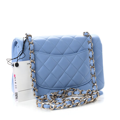 Chanel Lambskin Quilted Mini Rectangular Flap Light Blue 3 of 11