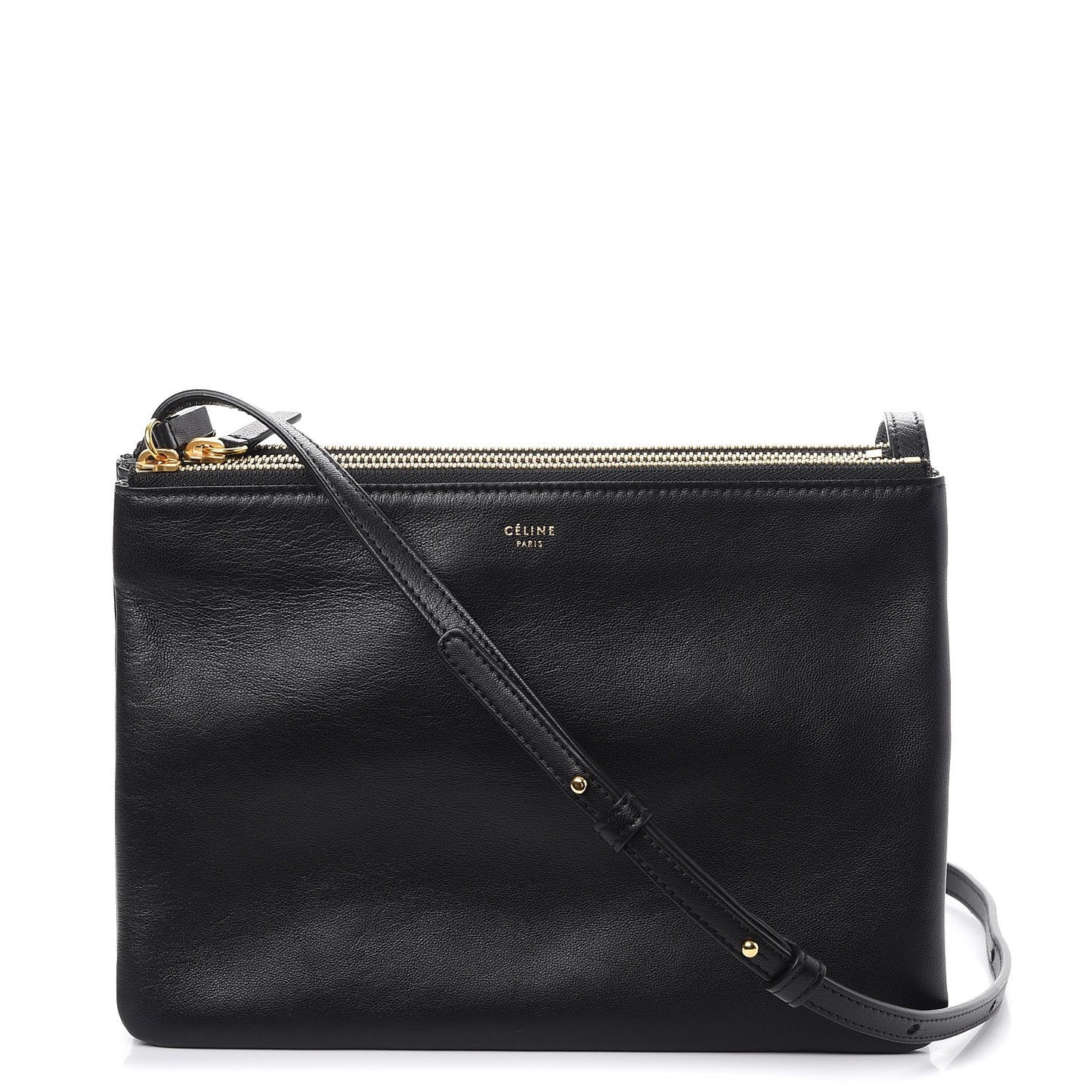 Lambskin Large Trio Crossbody Bag Black