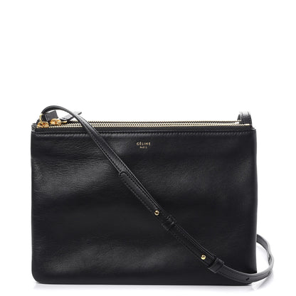 Celine Lambskin Large Trio Crossbody Bag Black 1 of 9
