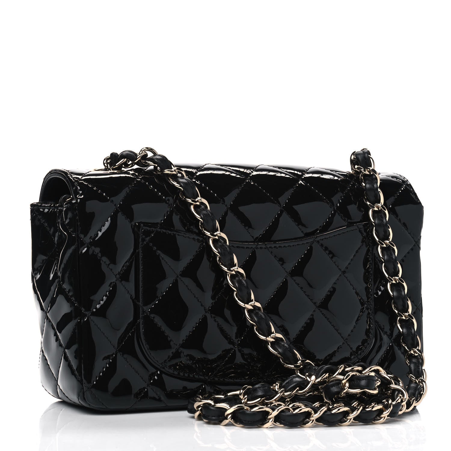 Chanel Patent Calfskin Quilted Mini Rectangular Flap Black 2 of 4