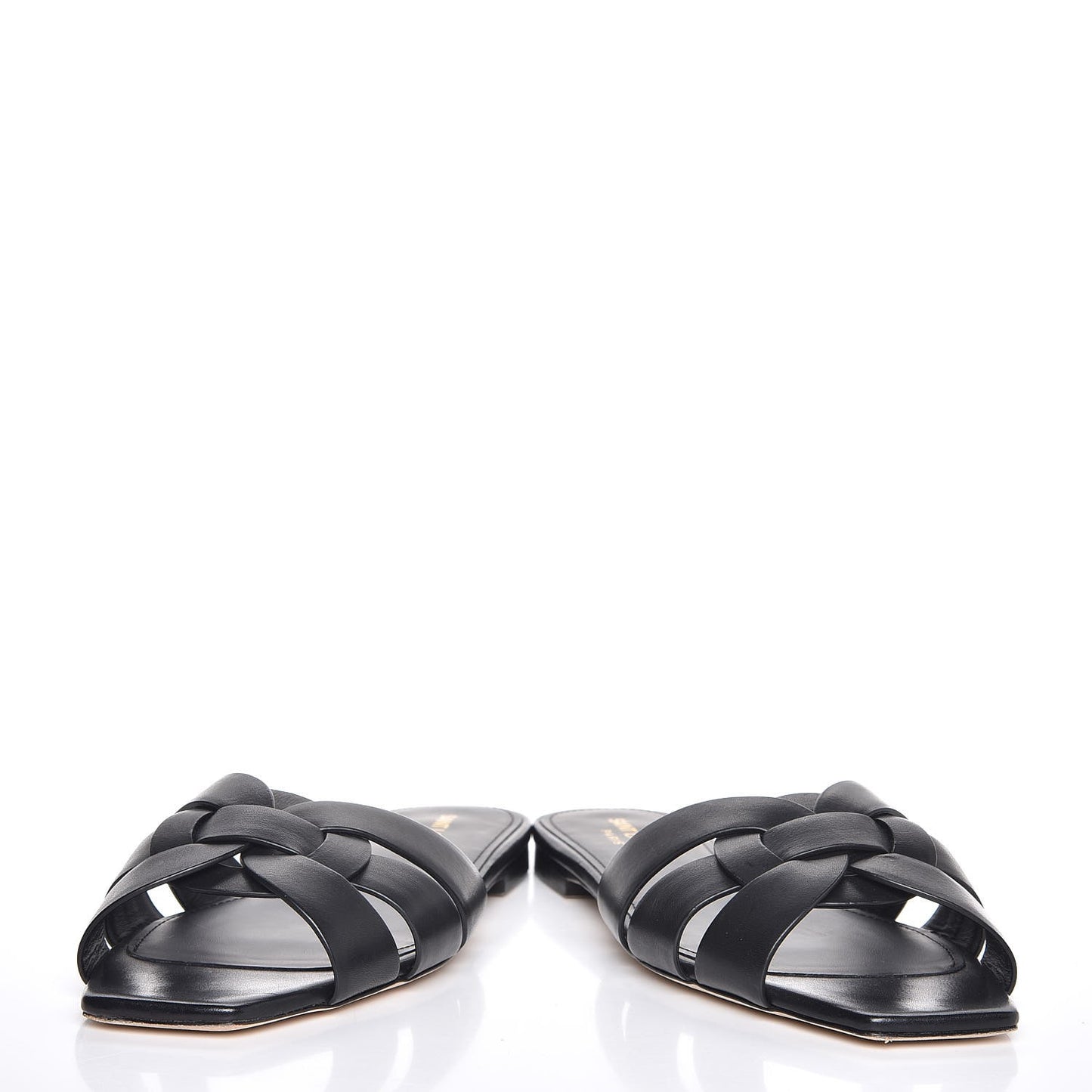 Calfskin Nu Pied 05 Slide Sandals 38.5 Black
