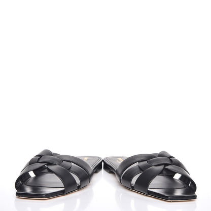 Saint Laurent Calfskin Nu Pied 05 Slide Sandals 38.5 Black 11 of 12
