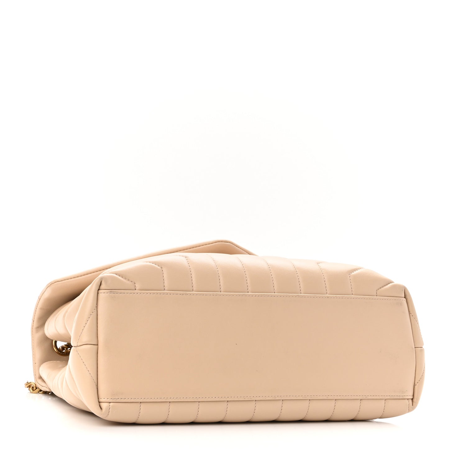 Calfskin Y Quilted Monogram Medium Loulou Chain Satchel Nude Powder
