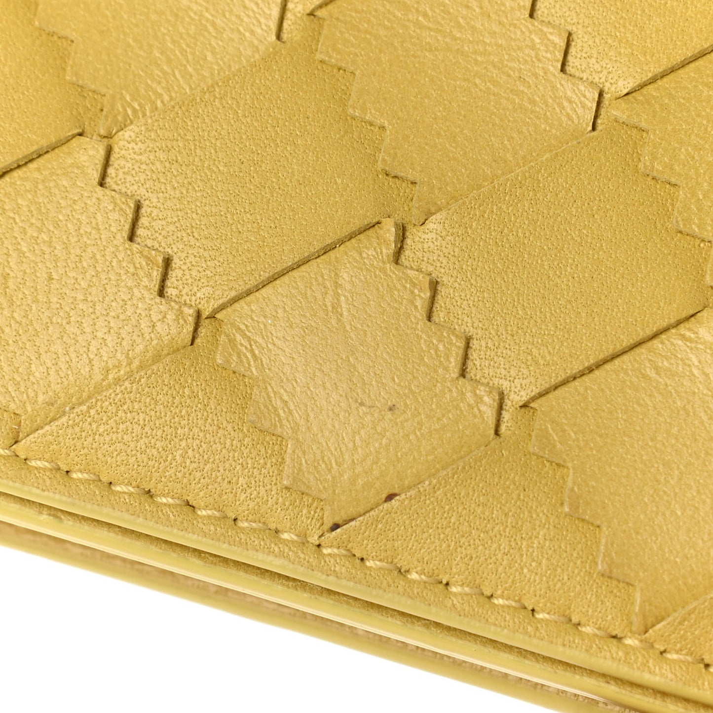 Nappa Intrecciato Zig Zag Card Holder Yellow