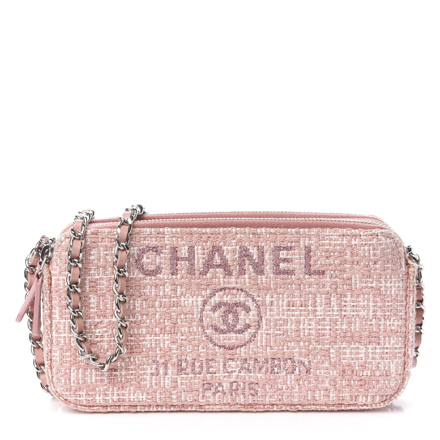 Chanel Canvas Small Deauville Clutch With Chain Pink 1 of 13