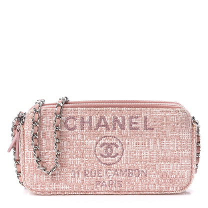 Chanel Canvas Small Deauville Clutch With Chain Pink 1 of 13