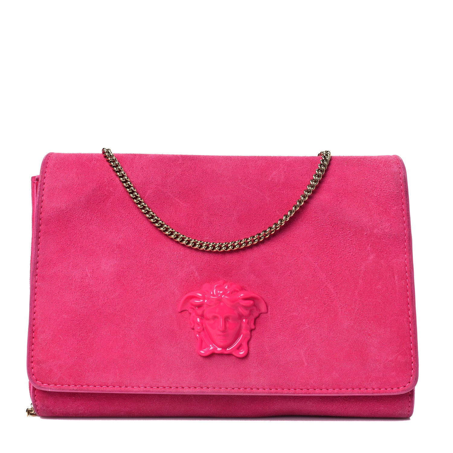Versace Suede Palazzo Medusa Evening Bag Pink 1 of 7