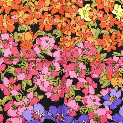 Gucci Silk Degrade Floral Square Scarf Black Multicolor 2 of 5