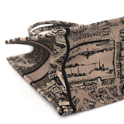 Christian Dior Canvas Embroidered Medium Plan De Paris Book Tote Beige Multi 9 of 10