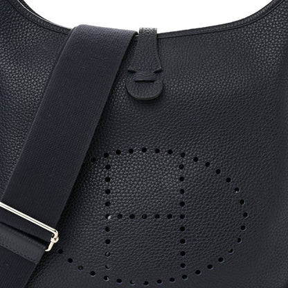 Hermes Taurillon Clemence Evelyne III PM Bleu Nuit 7 of 10