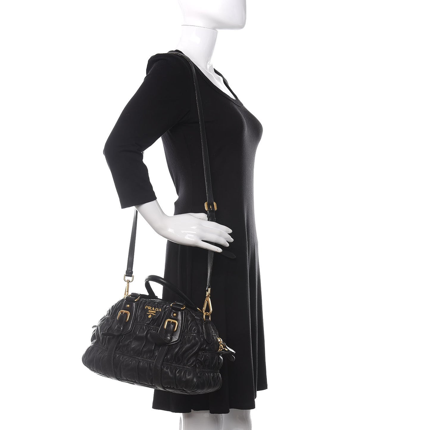 Nappa Gaufre Tote Black