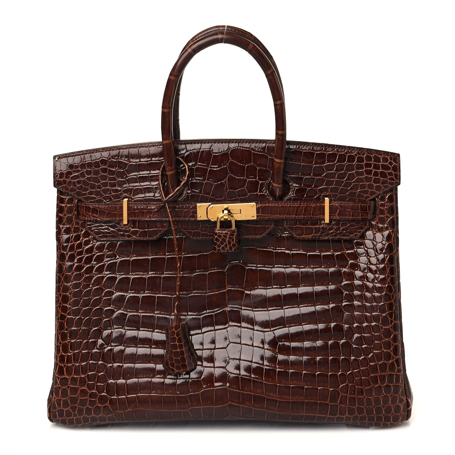 Hermes Shiny Porosus Crocodile Birkin 35 Miel 1 of 14