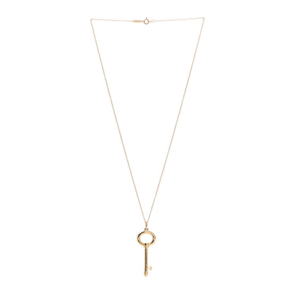 Tiffany 18K Yellow Gold Small Oval Key Pendant Necklace 3 of 6