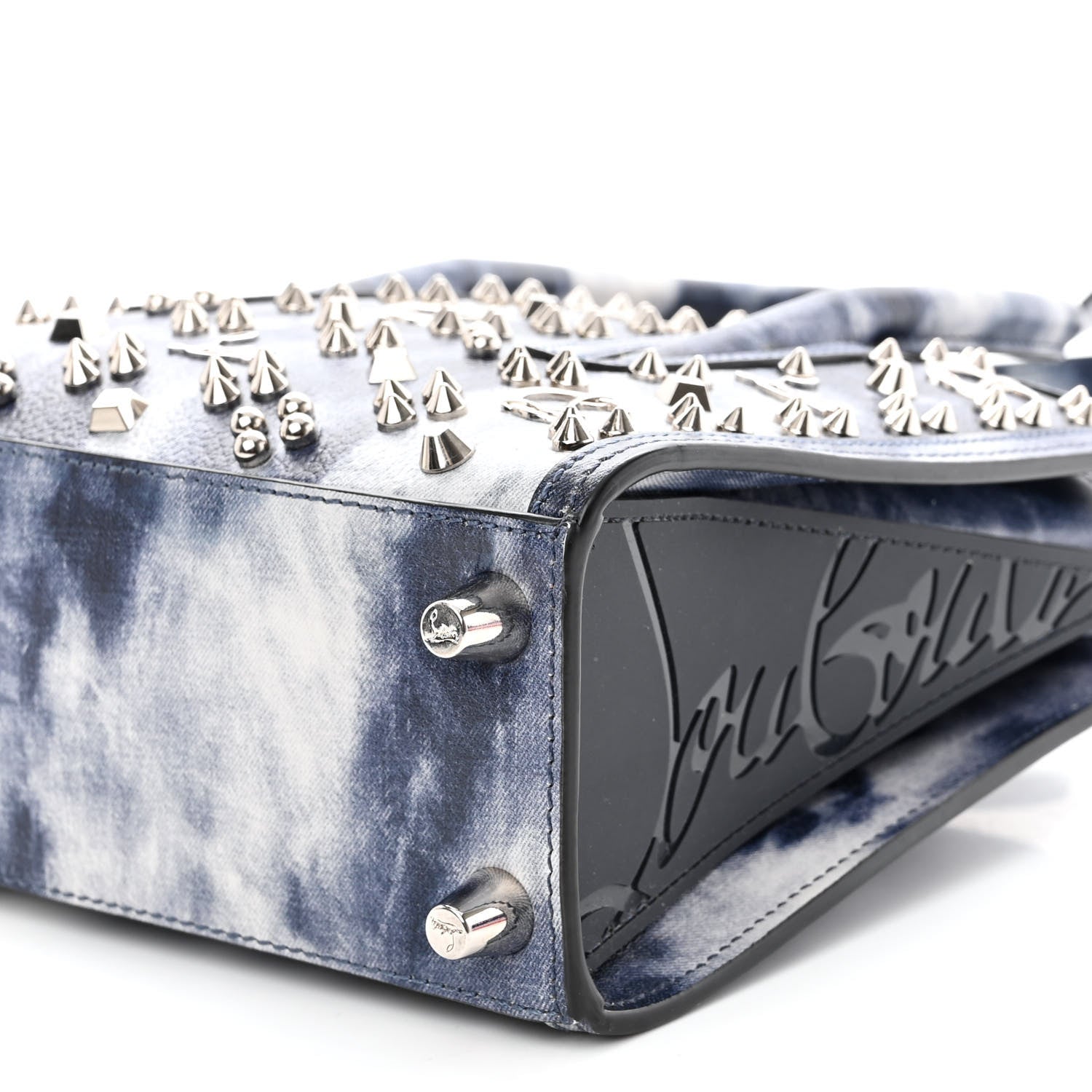 Christian Louboutin Metallic Calfskin Tie Dye Spikes Loubinthesky Mini Paloma Multicolor Silver 9 of 9