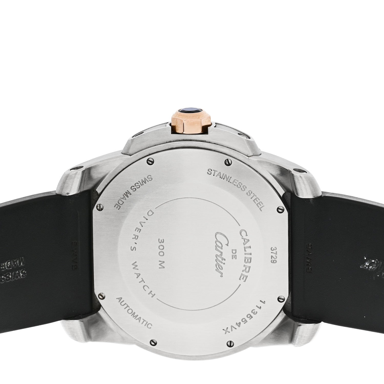 Cartier Stainless Steel 18K Pink Gold Rubber 42mm Calibre de Cartier Diver Automatic Watch Black 4 of 5