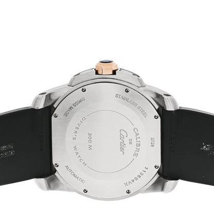 Cartier Stainless Steel 18K Pink Gold Rubber 42mm Calibre de Cartier Diver Automatic Watch Black 4 of 5