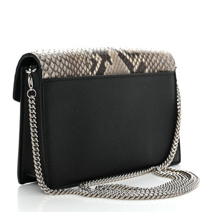 Louis Vuitton Soft Calfskin Snakeskin My Lockme Chain Bag BB Black White Beige 2 of 11