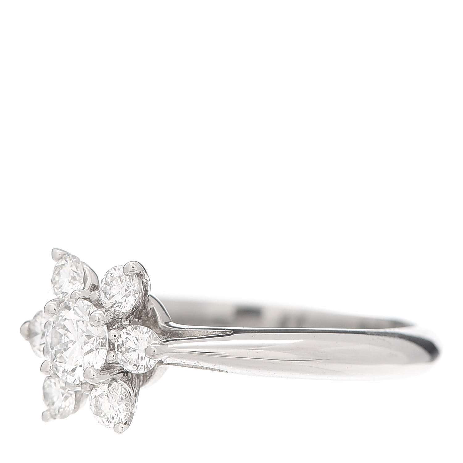 Tiffany Platinum Diamond Flower Ring 48 4.5 3 of 6