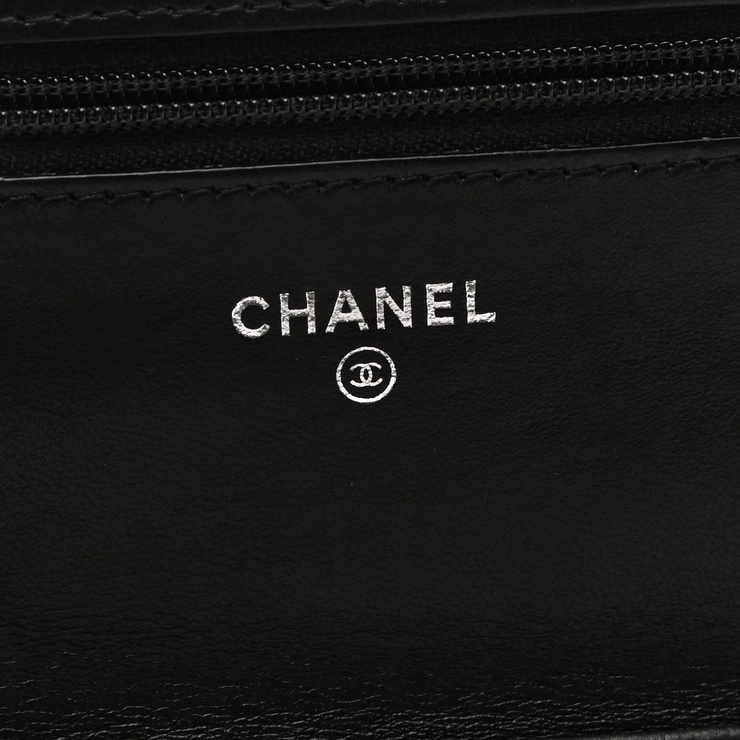 Chanel Lambskin Chevron Quilted Wallet On Chain WOC Black 6 of 12