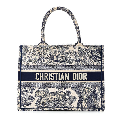 Christian Dior Canvas Embroidered Medium Dioriviera Toile De Jouy Book Tote Blue 1 of 12