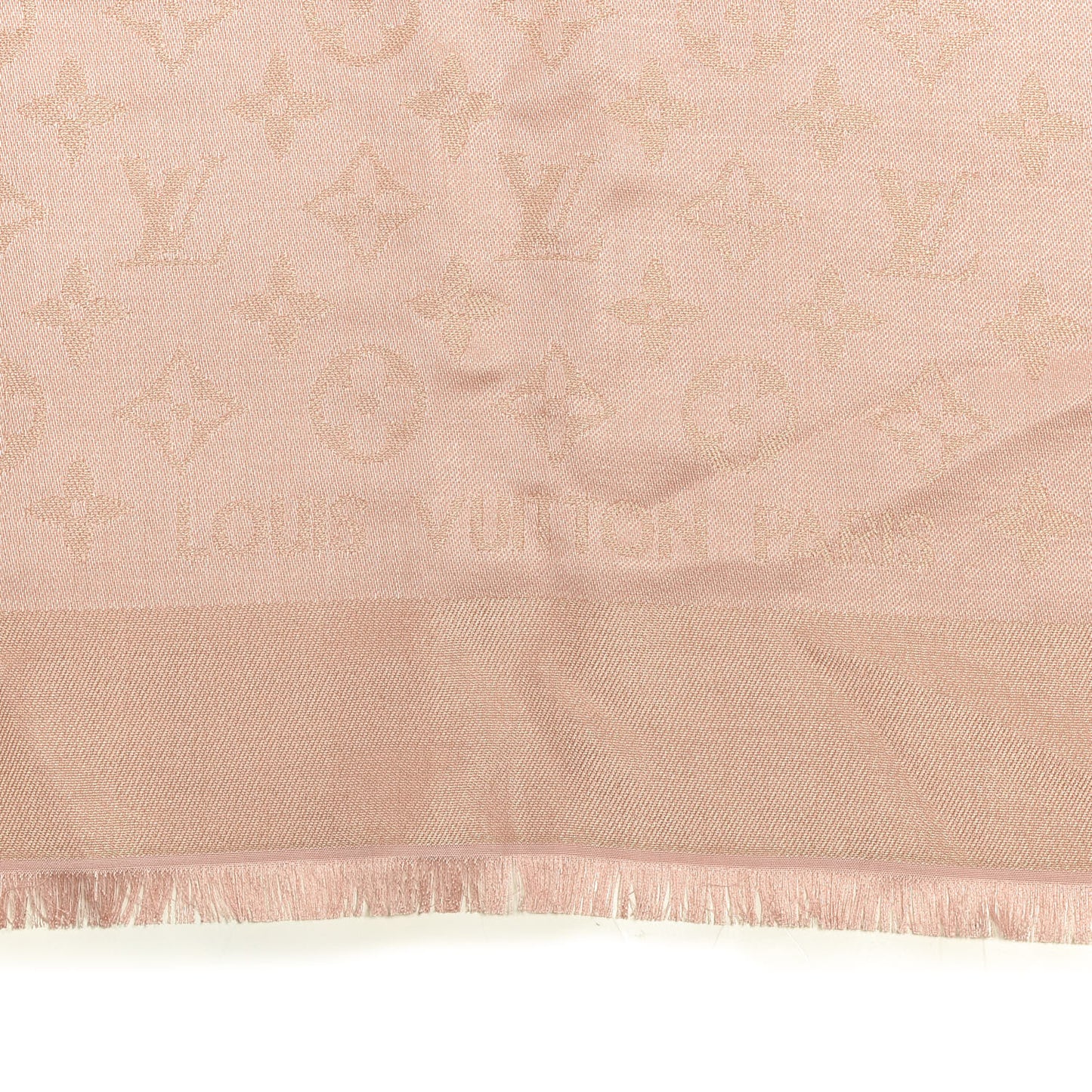 Silk Metal Wool Monogram Shine Shawl Rose Velours