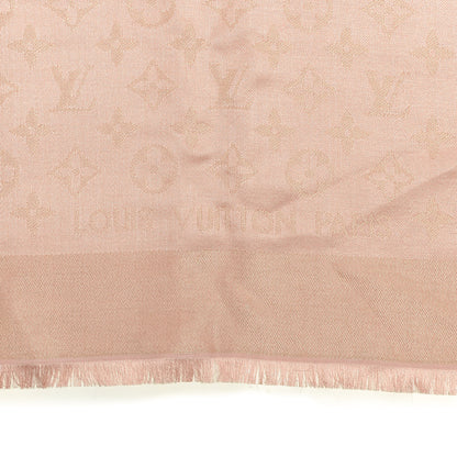Louis Vuitton Silk Metal Wool Monogram Shine Shawl Rose Velours 2 of 3