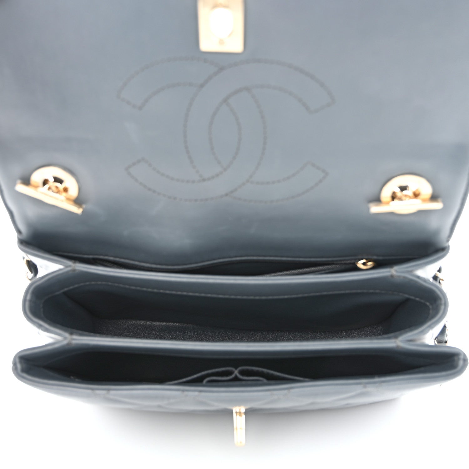 Chanel Lambskin Quilted Small Trendy CC Dual Handle Flap Bag Grey 5 of 13